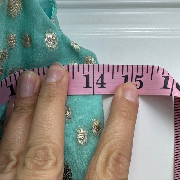 Shoshanna Rayna Dress in Aqua & Metallic Gold One Shoulder size 6 - Picture 10 of 15